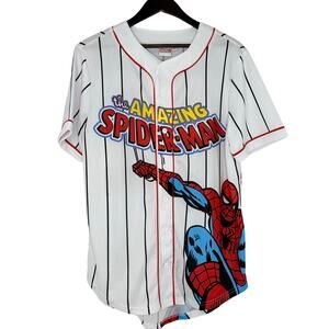 Marvel Spider-Man Baseball Jersey Graphic Shirt Mens Small